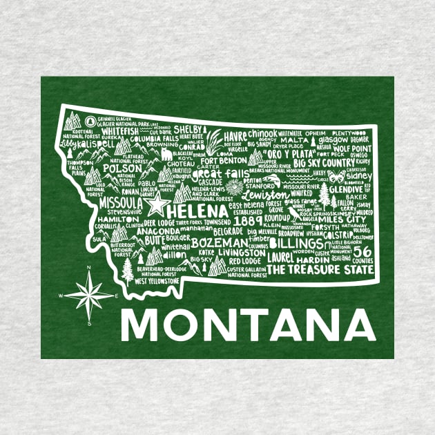 Montana Map by fiberandgloss